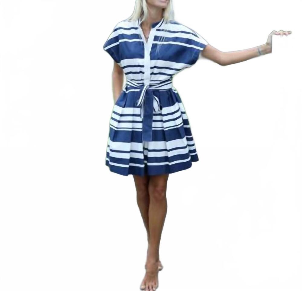 NEW NAVYBLEU winnie dress in navy stripes